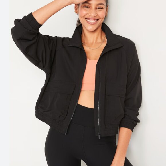 Old Navy Active StretchTech Loose Zip-Front Jacket, Size Medium Tall - Picture 1 of 6